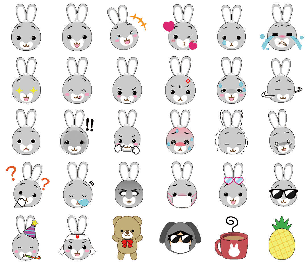 ぴょんちゃんの絵文字セット